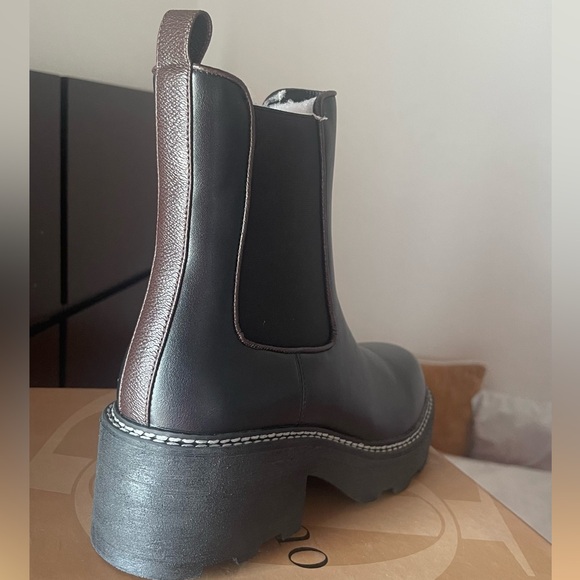 NEW - Women's Chelsea Platform Ankle Boots Chunky Heel Slip - Picture 8 of 8